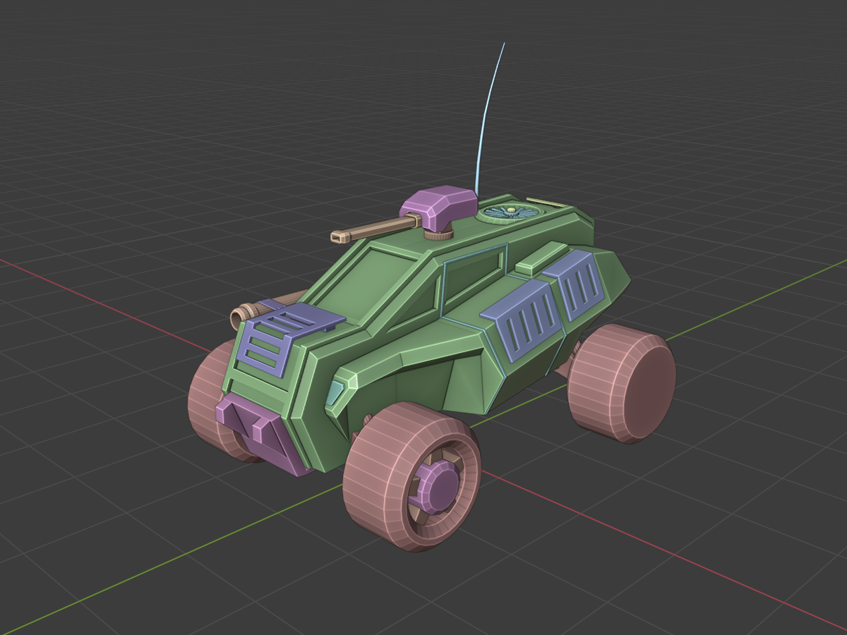 Rough blockout version in Blender